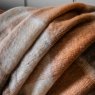 Gallery Direct Throws - Check Faux Mohair Rust