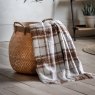 Gallery Direct Throws - Check Faux Mohair Tan