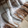 Gallery Direct Throws - Check Faux Mohair Tan