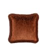 Gallery Direct Cushions - Terracota Cut Velvet Fringe