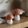 Gallery Direct Accessories - Burnt Orange Confetti Glass Mushrooms (Set of 2)