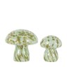 Accessories - Forest Green Confetti Glass Mushrooms (Set of 2)