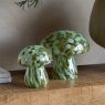 Gallery Direct Accessories - Forest Green Confetti Glass Mushrooms (Set of 2)