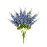 Gallery Direct Faux Flowers - Vintage Hollyhock Floral Stem Tall Blue (12pk)