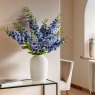 Gallery Direct Faux Flowers - Vintage Hollyhock Floral Stem Tall Blue (12pk)