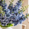 Gallery Direct Faux Flowers - Vintage Hollyhock Floral Stem Tall Blue (12pk)