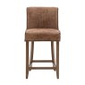 Gallery Direct Tarnby - Bar Stool Brown Leather (pair of stools)
