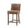 Gallery Direct Tarnby - Bar Stool Brown Leather (pair of stools)