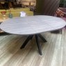 Furniture Link Prescot - Round Grey Extending Dining Table (120x160cm)