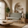 Global Home Group Providence (White Wash) - Grey Button Back Sofa