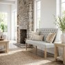 Global Home Group Button Back Bench - White Wash (Beige)