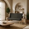 Global Home Group Providence (White Wash) - Charcoal Button Back Sofa