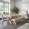 Global Home Group Providence (White Wash) - Beige Cushion for Cross Bench