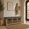Global Home Group Providence (White Wash) - Charcoal Cushion For Storage Bench