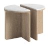 Global Home Group Bridgeport - Half Moon Nest Of Tables (Travertine Top)