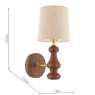 Laura Ashley Lighting Laura Ashley - Millbrook Wall Light Dark Wood and Industrial Brass With Shade