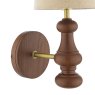 Laura Ashley Lighting Laura Ashley - Millbrook Wall Light Dark Wood and Industrial Brass With Shade