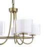Laura Ashley Lighting Laura Ashley - Southwell 5 Light Armed Pendant Antique Brass and Opal Glass