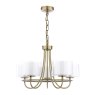Laura Ashley Lighting Laura Ashley - Southwell 5 Light Armed Pendant Antique Brass and Opal Glass