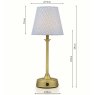 Joules Lighting Joules - Apsley Rechargeable Table Lamp Matt Antique Brass With Shade LED