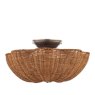 Joules Lighting Joules - Braywick 2 Light Flush Satin Bronze and Rattan Shade