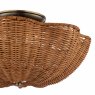 Joules Lighting Joules - Braywick 2 Light Flush Satin Bronze and Rattan Shade