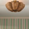 Joules Lighting Joules - Braywick 2 Light Flush Satin Bronze and Rattan Shade