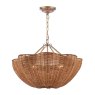 Joules Lighting Joules - Braywick 3 Light Pendant Satin Bronze and Rattan shade