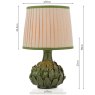 Joules Lighting Joules - Chatsworth Table Lamp Green Ceramic and Matt Antique Brass With Shade