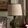 Joules Lighting Joules - Chatsworth Table Lamp Green Ceramic and Matt Antique Brass With Shade
