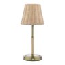 Joules Lighting Joules - Elcot Rechargeable Table Lamp Antique Brass With Rattan Shade LED