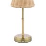 Joules Lighting Joules - Elcot Rechargeable Table Lamp Antique Brass With Rattan Shade LED