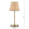 Joules Lighting Joules - Elcot Rechargeable Table Lamp Antique Brass With Rattan Shade LED