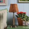 Joules Lighting Joules - Elcot Rechargeable Table Lamp Satin Bronze With Rattan Shade LED
