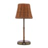 Joules Lighting Joules - Elcot Rechargeable Table Lamp Satin Bronze With Rattan Shade LED