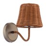 Joules Lighting Joules - Elcot Rechargeable Wall Light Satin Bronze With Rattan Shade LED