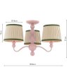 Joules Lighting Joules - Harewood 3 Light Semi-Flush Matt Pink With Shade