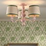 Joules Lighting Joules - Harewood 3 Light Semi-Flush Matt Pink With Shade