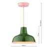 Joules Lighting Joules - Hatfield Pendant Green and Gloss Pink
