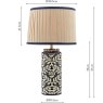 Joules Lighting Joules - Highclere Table Lamp Blue Ceramic and Antique Brass With Shade