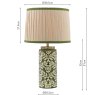 Joules Lighting Joules - Highclere Table Lamp Green Ceramic and Antique Brass With Shade