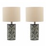 Joules Lighting Joules - Highclere Twin Pack Table Lamp Blue Ceramic With Shade