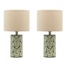 Joules Lighting Joules - Highclere Twin Pack Table Lamp Green Ceramic With Shade