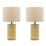 Joules Lighting Joules - Highclere Twin Pack Table Lamp Yellow Ceramic With Shade