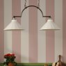 Joules Lighting Joules - Lynton 2 Light Pendant Satin Bronze and Cream Ceramic