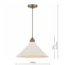 Joules Lighting Joules - Lynton Pendant Satin Bronze and Cream Ceramic
