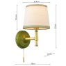 Joules Lighting Joules Upton - Wall Light With Shade (Matt Green and Matt Antique Brass)
