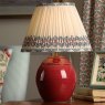 Joules Lighting Joules Wentworth - Table Lamp With Shade Red Ceramic and Matt Antique Brass