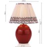 Joules Lighting Joules Wentworth - Table Lamp With Shade Red Ceramic and Matt Antique Brass