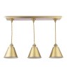 Joules Lighting Joules Wollaton - 3 Light Bar Pendant Matt Antique Brass and Matt White
